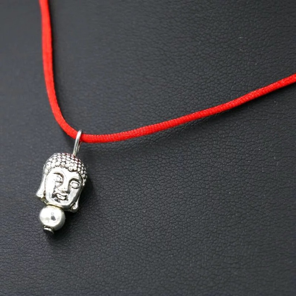 Red Thread Chocker Necklace Buddha Head - Picture 5 of 6